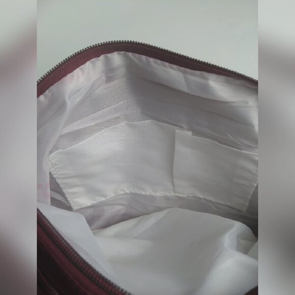 Large Burgundy Durable Nylon Cosmetic Makeup Bag - Picture 9 of 10